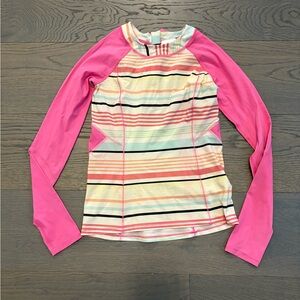 Ivivva by Lululemon girls pink rash guard swim top sz 10 new